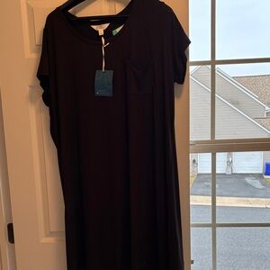 Market & Spruce Black Short Sleeve T shirt Dress